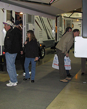 Oregon State Salem Spring RV Show: Visitors explore the indoor motorhome exhibits in comfort and warmth
